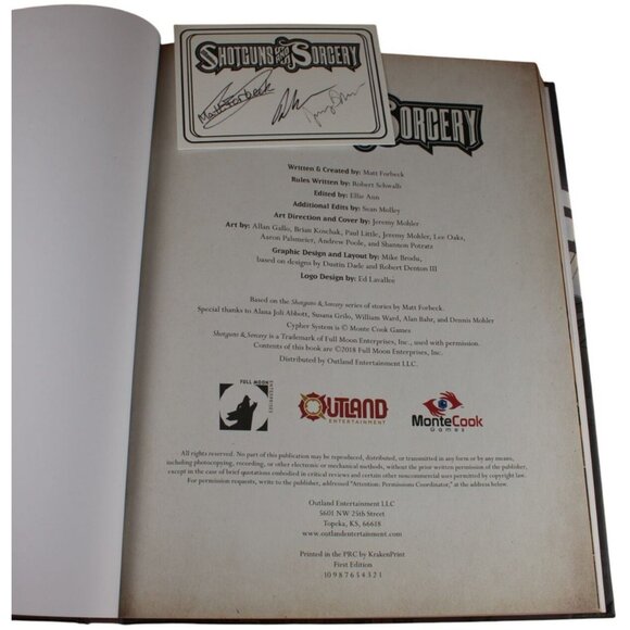 Shotguns & Sorcery Roleplaying Game Hardcover Book 1st Edition ***SIGNED*** - Picture 7 of 11